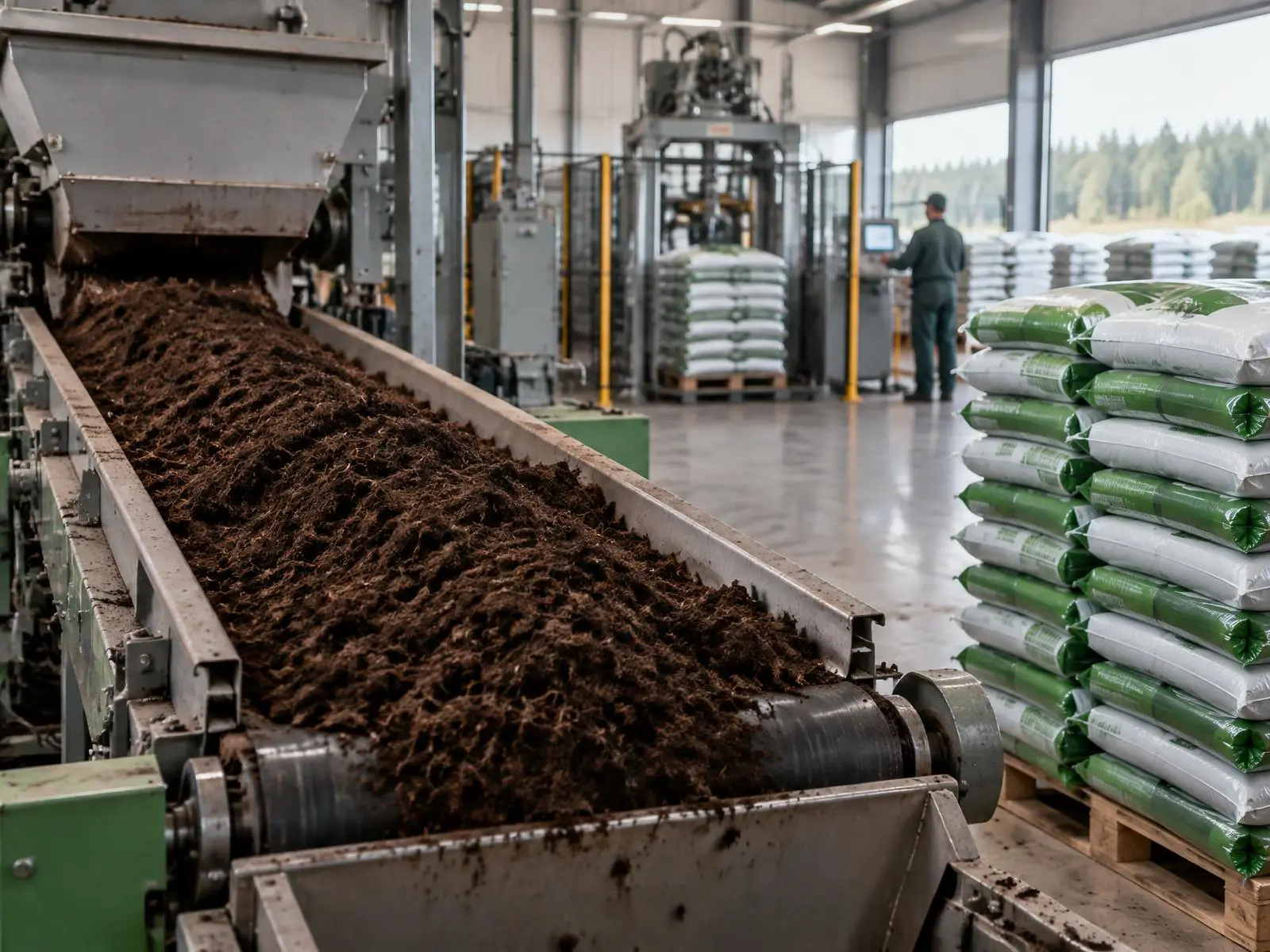 Peat and growing media production line